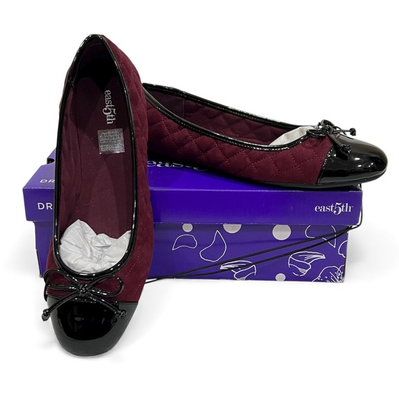 East 5th Aloha Wine Quilted Faux Leather Ballet Flats NWT Size 8.5 - Picture 15 of 16